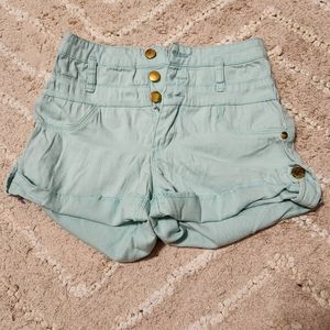 Refuge Teal High Waisted Shorts Size 4